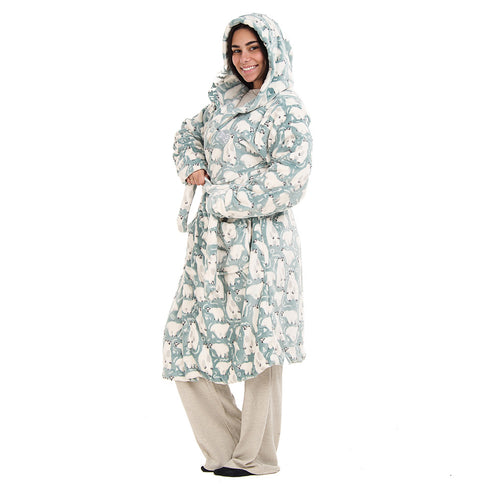 Snuggs Blanket Robe Mint Polar Bear